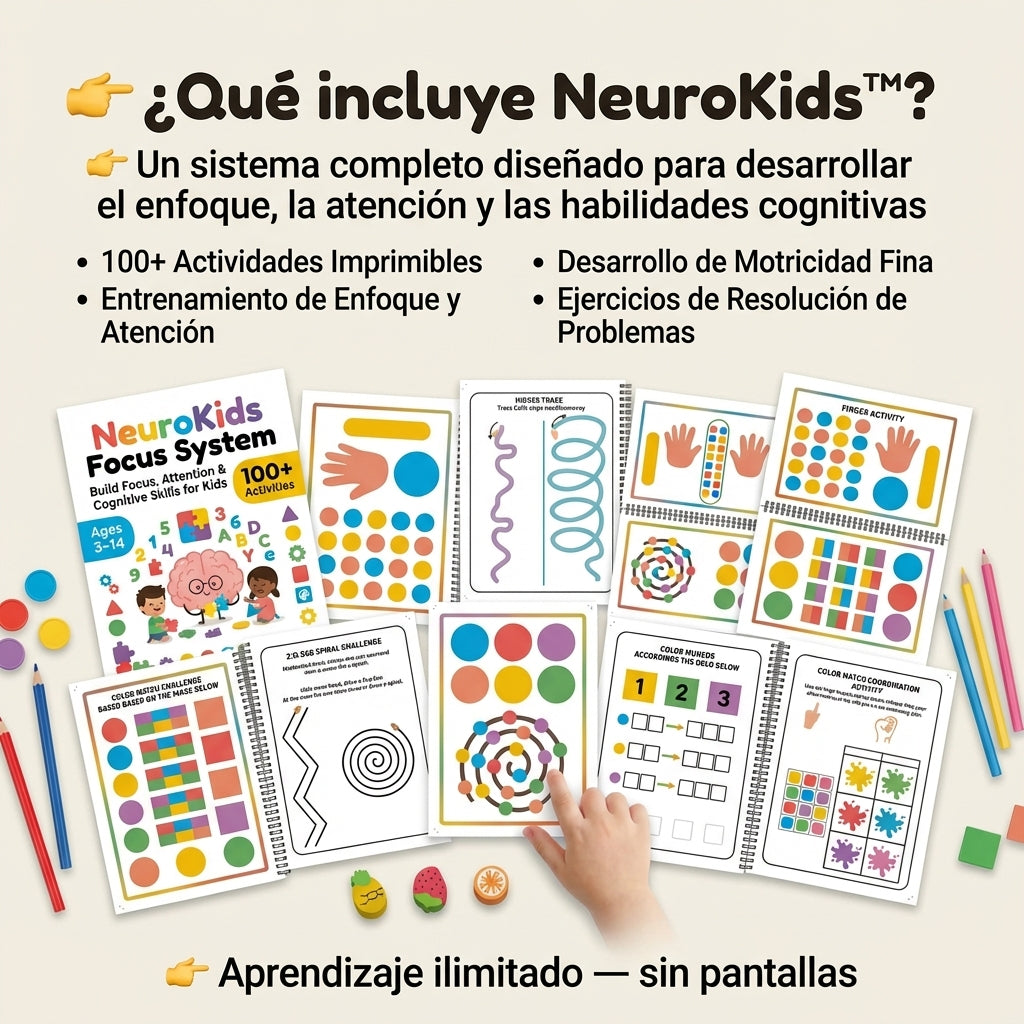 NeuroKids™ +100 Actividades Para Activar Atención, Enfoque y Aprendizaje