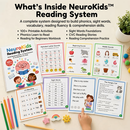 NeuroKids Reading System™ 100+ Activities to Help Your Child Read with Confidence and Stop Falling Behind